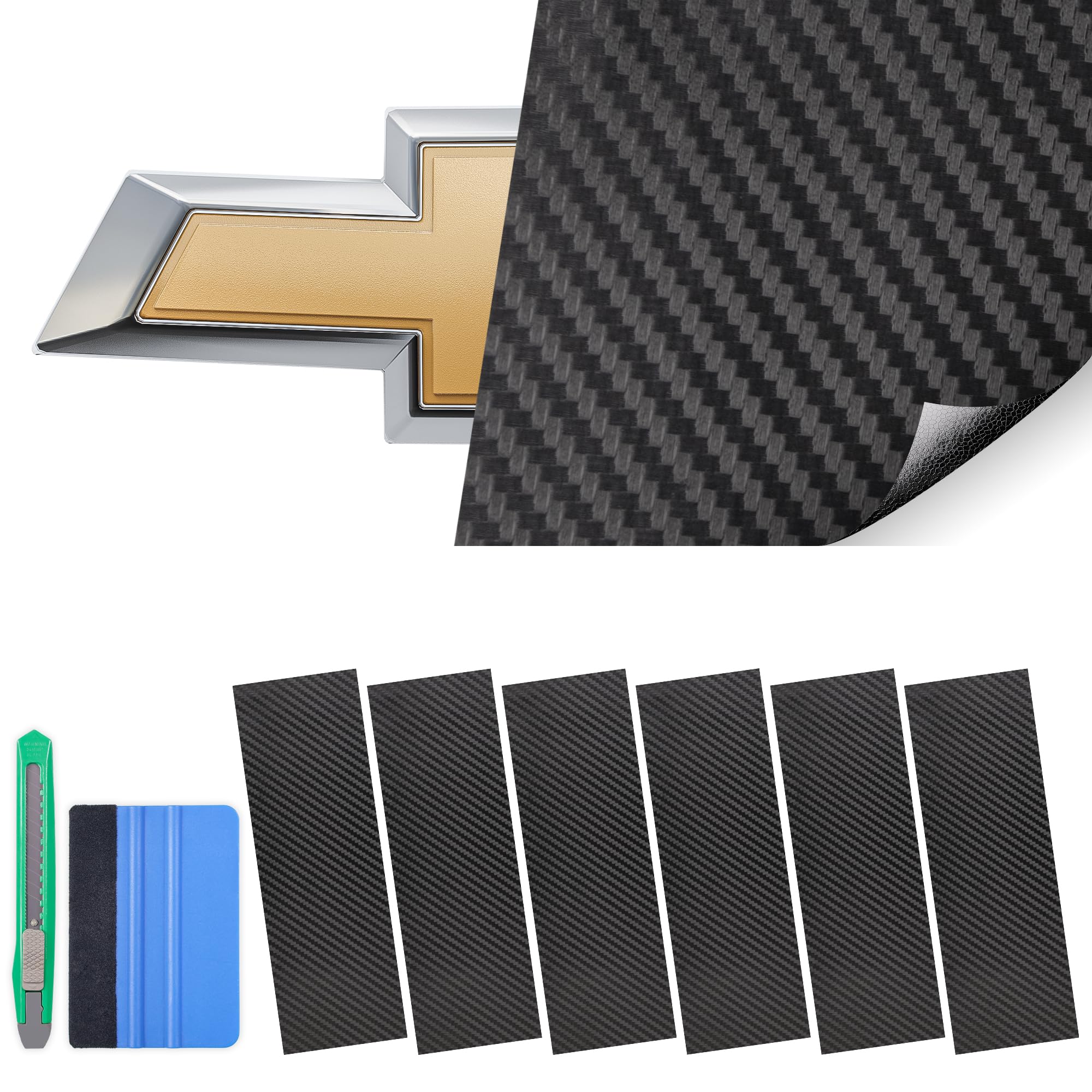 Lypumso Carbon Fiber Vinyl Wrap Including Tool Kit, 6D Super Glossy Black Car Vinyl Film Roll, Air Release Technology Auto Accessories Wrap Car Moto DIY Interior Exterior (1ft x 10ft with Tool)