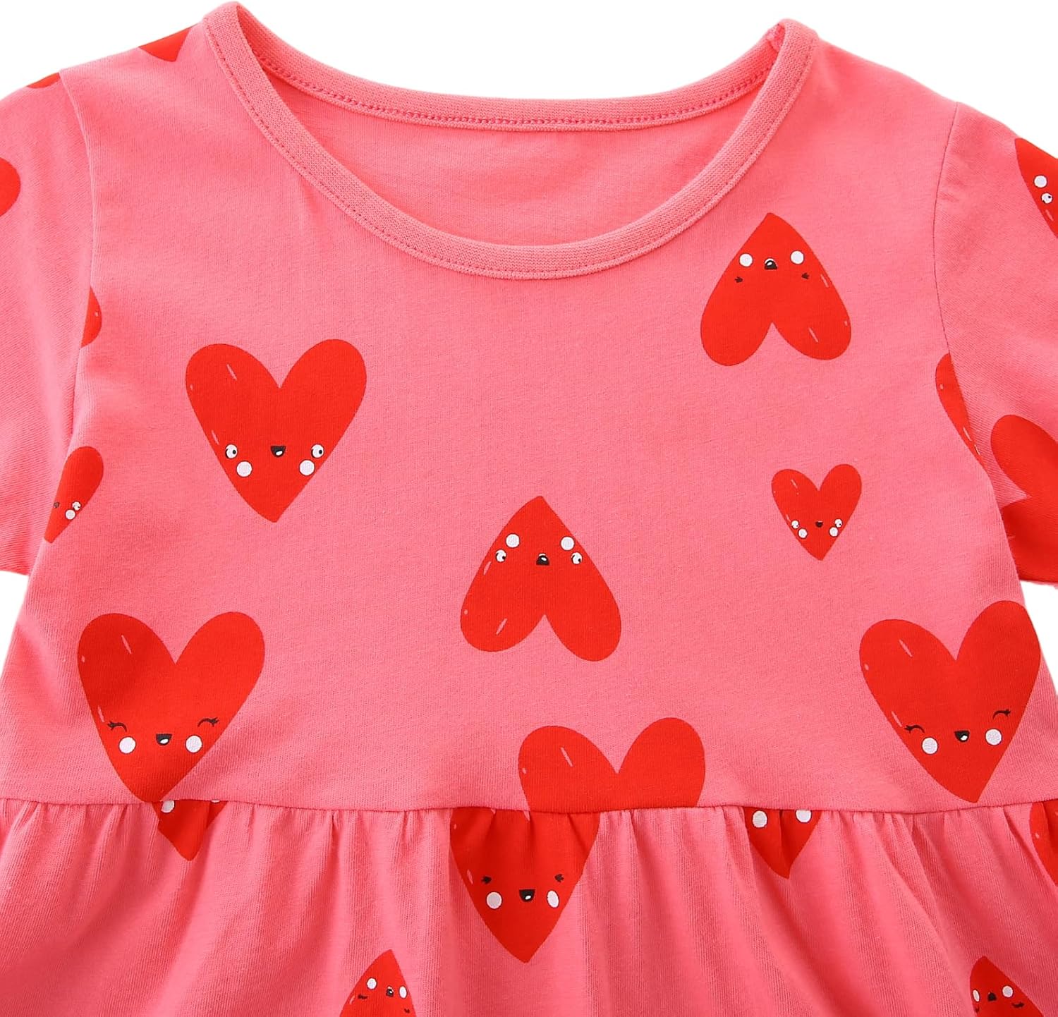 Toddler Girl Summer Dress Little Girls Cotton Short Sleeve Dresses Casual Midi Sundress for Kids 2-7 Years - Image 3