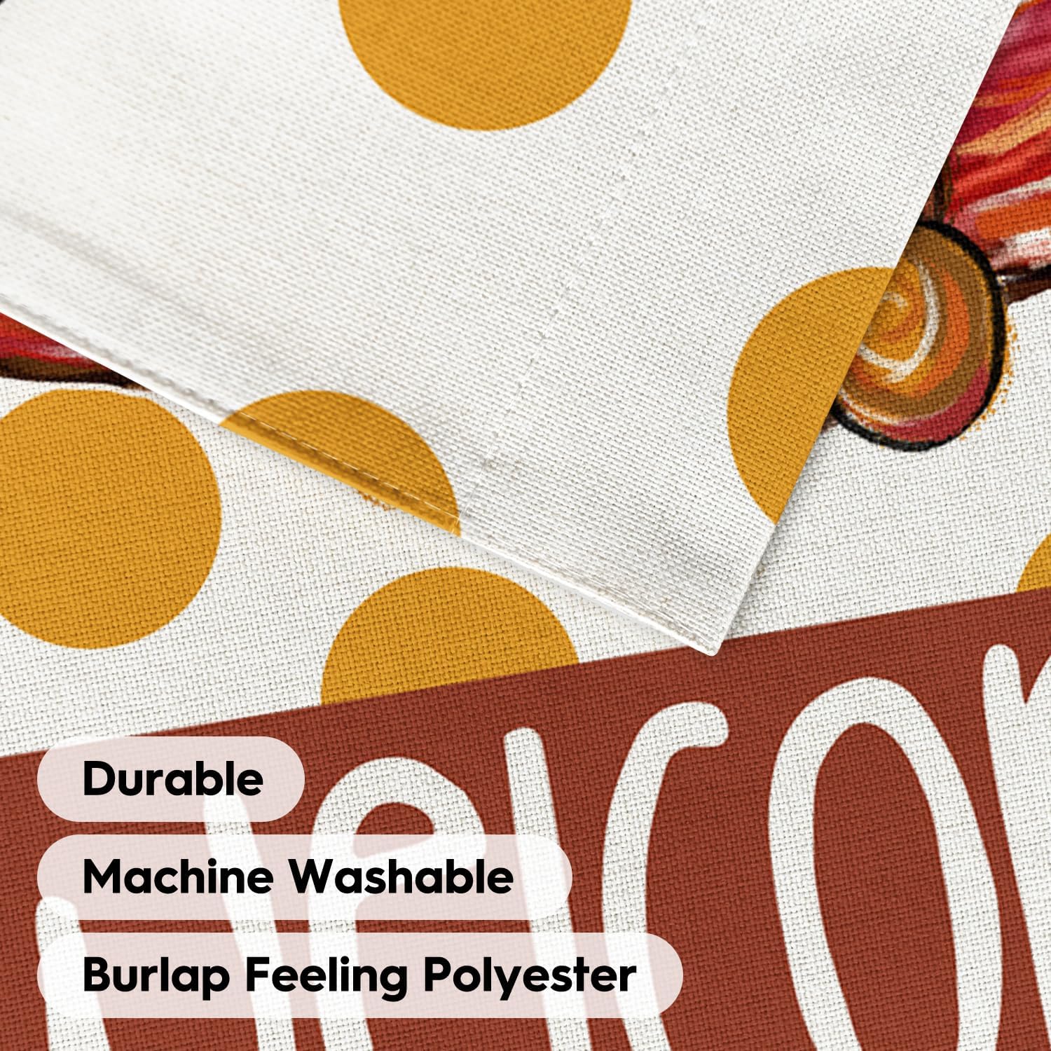 AVOIN colorlife Thanksgiving Turkey Garden Flag 12x18 Inch Double Sided, Welcome Polka Dots Yard Outdoor Decorative Flag - Image 7