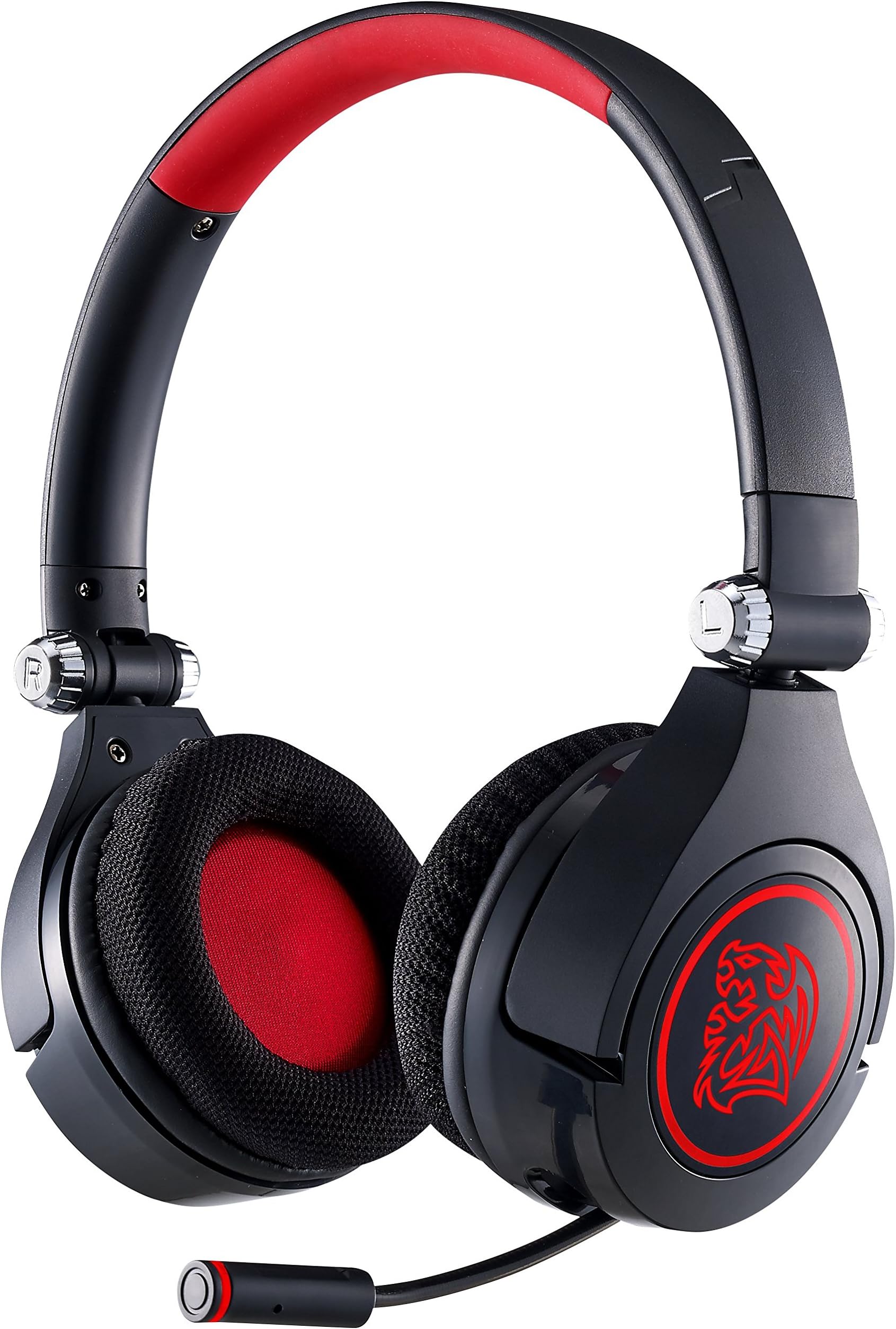 Tt eSPORTSCRONOS GO Retractable Microphone Ultimate Lightweight LED Gaming Headset (HT-CRG-ANOEBK-15)