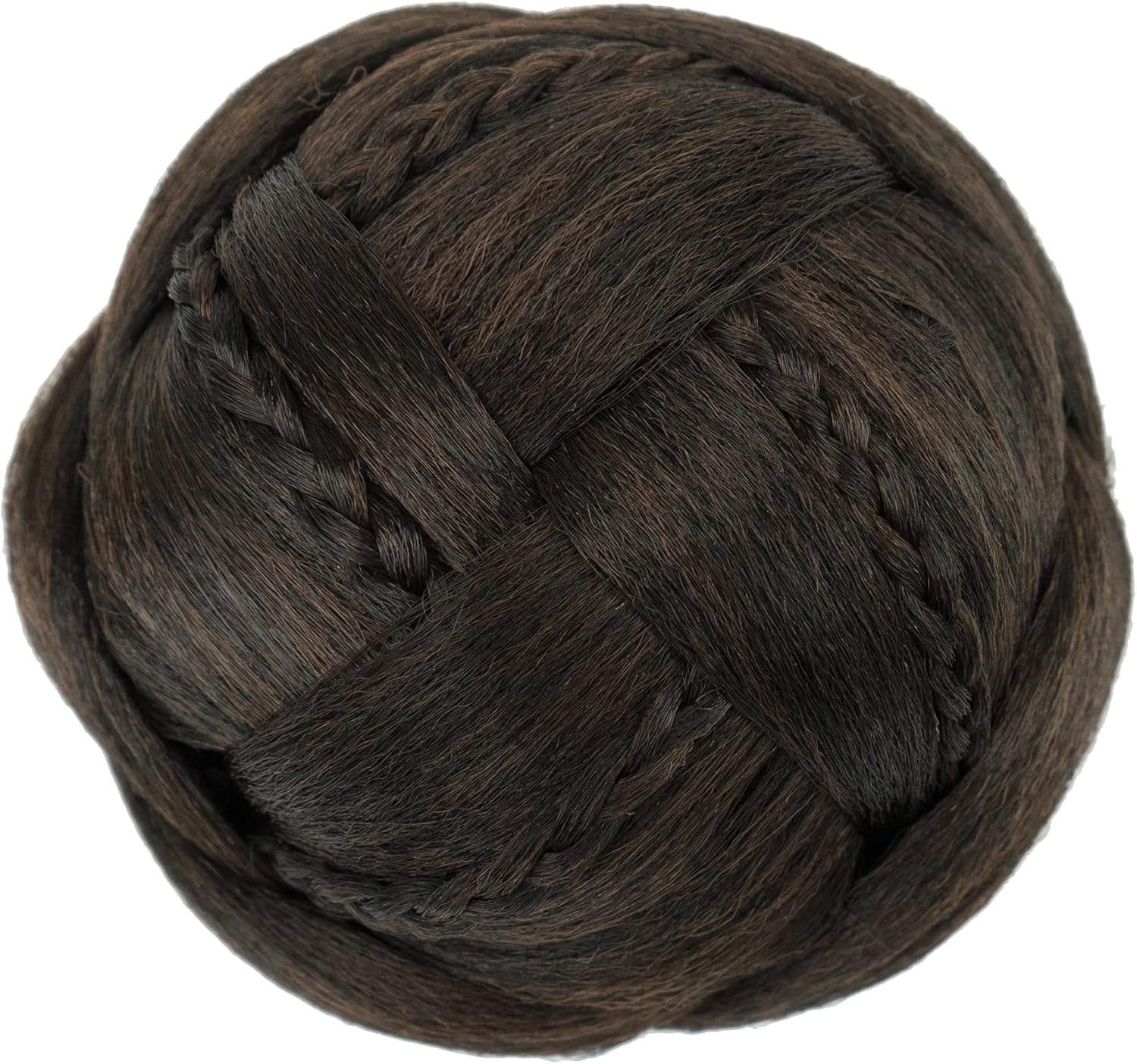 IMISSU Braided Chignon Dancer Hair Cover Donut Hairpieces Scrunchies Women Hair Buns Wig Updo for Wedding Party (M1 Chocolate Brown) - Image 3