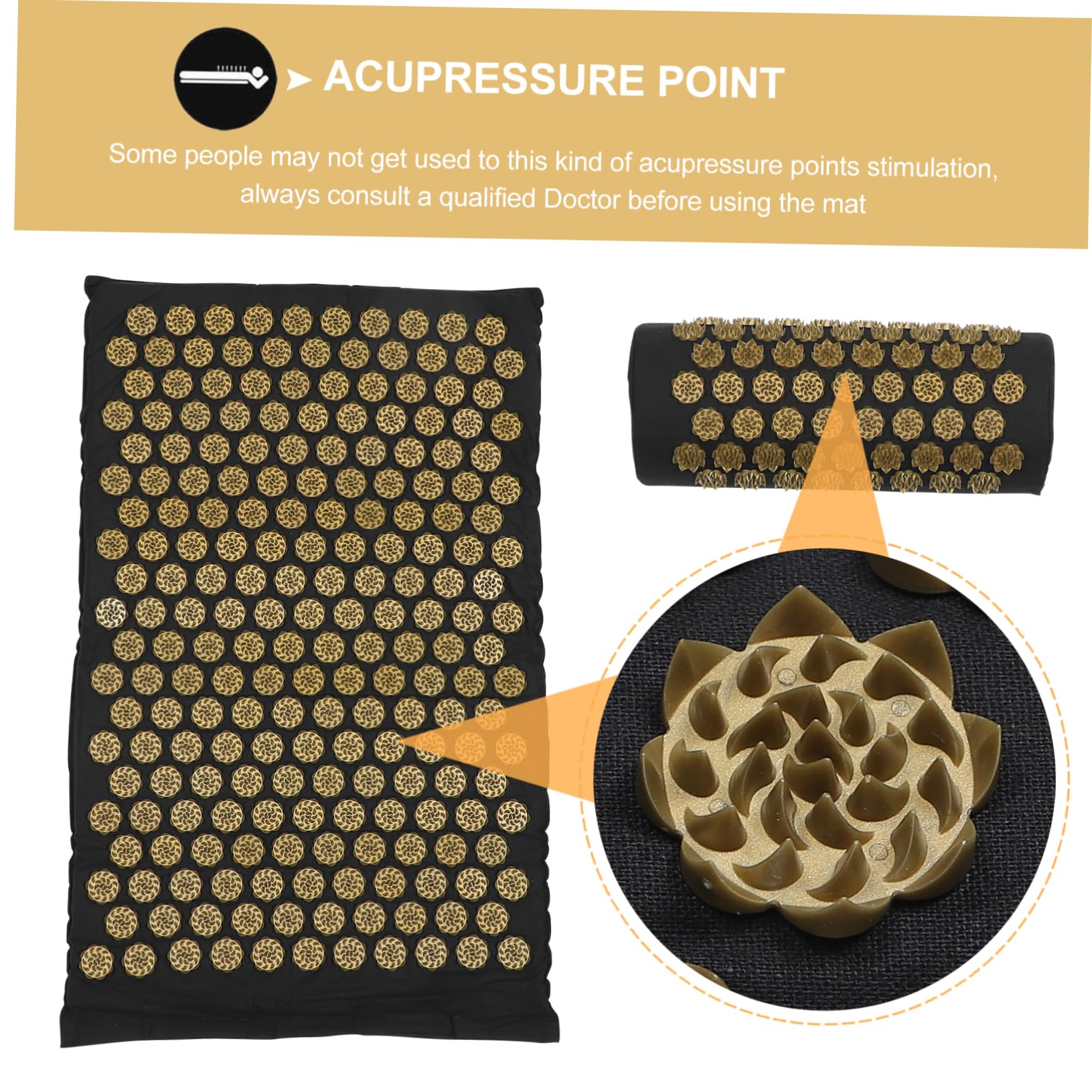 Healeved Esterilla de Acupresion con Almohada de Masaje Cómoda y Segura de Algodón y Abs, Juego de 2 Piezas con Bolsa para Relajación y Terapia