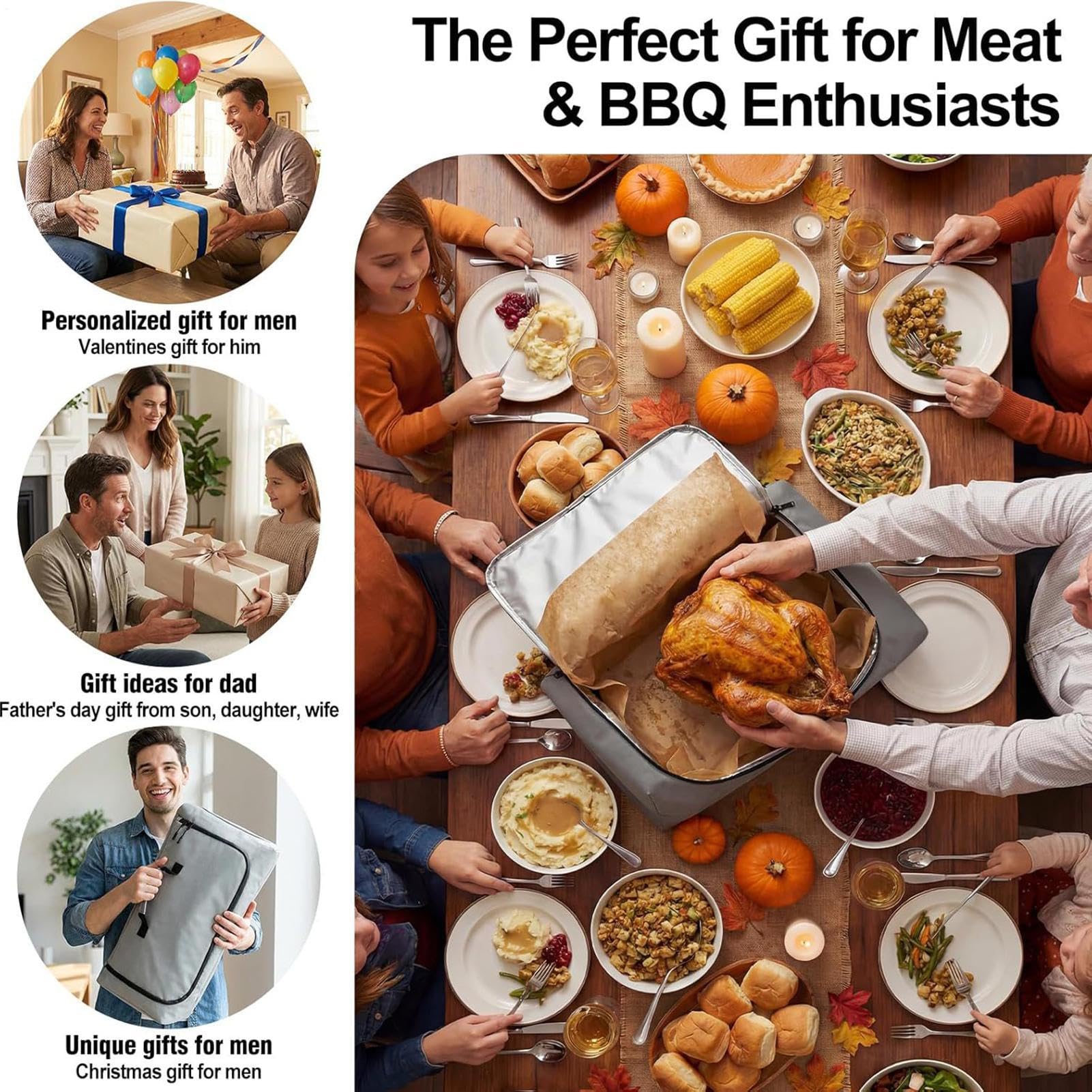 Coperta per Carne Organizzatore per griglia a prova di perdite | Termico per Barbecue per Carne per Maiale Festa Cucina Campeggio Compleanno Regalo Uomo Marito