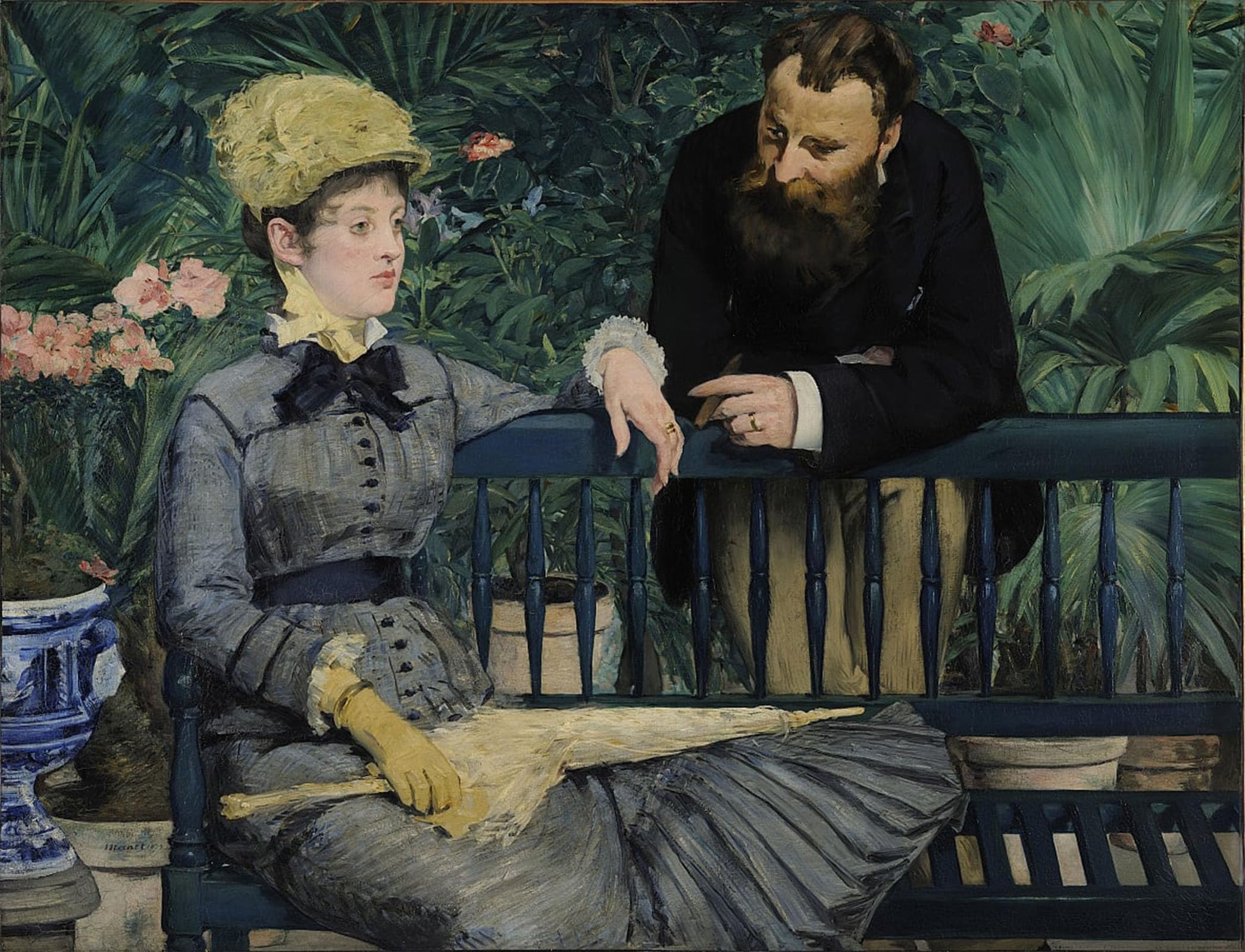 ARTXLXXBN Famous Art Print Poster Vintage Wall Art in the Conservatory by Edouard Manet Canvas Art Poster for Home Decor 60x90cm