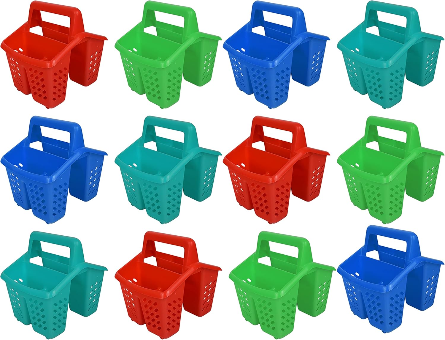 Set of 12 Cutlery Caddies With Draining Holes or Classroom Caddies