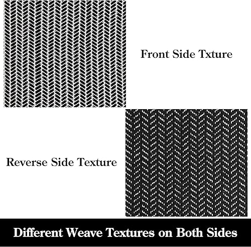 Miniatura 4 de Lahome Alfombras bohemias para entrada, alfombra de lavandería de 2 x 5 pies, de algodón ligero, lavable, con borlas, alfombra de pasillo negra de