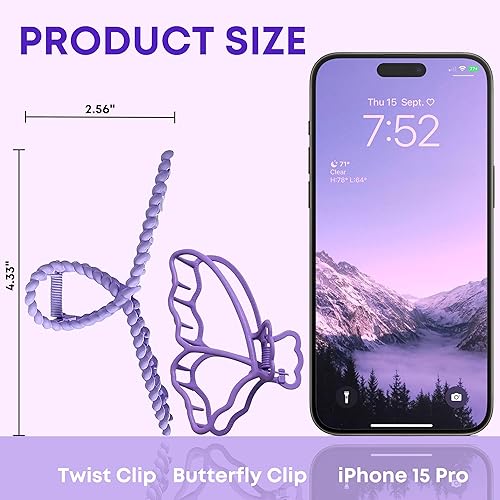 Miniatura 2 de Pinzas para el cabello grandes antideslizantes para el cabello, abrazadera de garra mate, pasadores de agarre fuerte para mujeres y niñas con