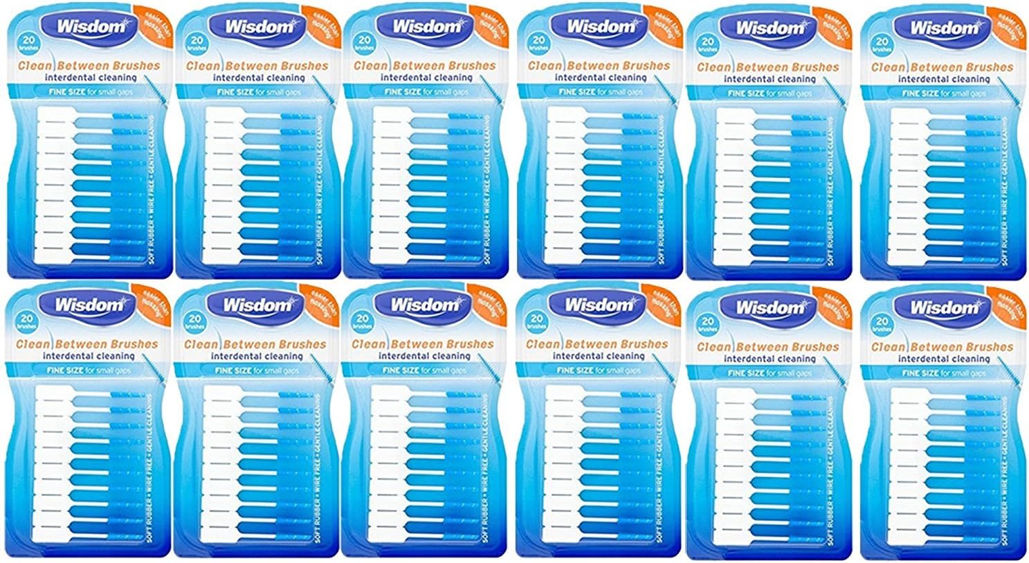 Wisdom Clean Between Interdental Brushes Fine Size 20's (Pack 12