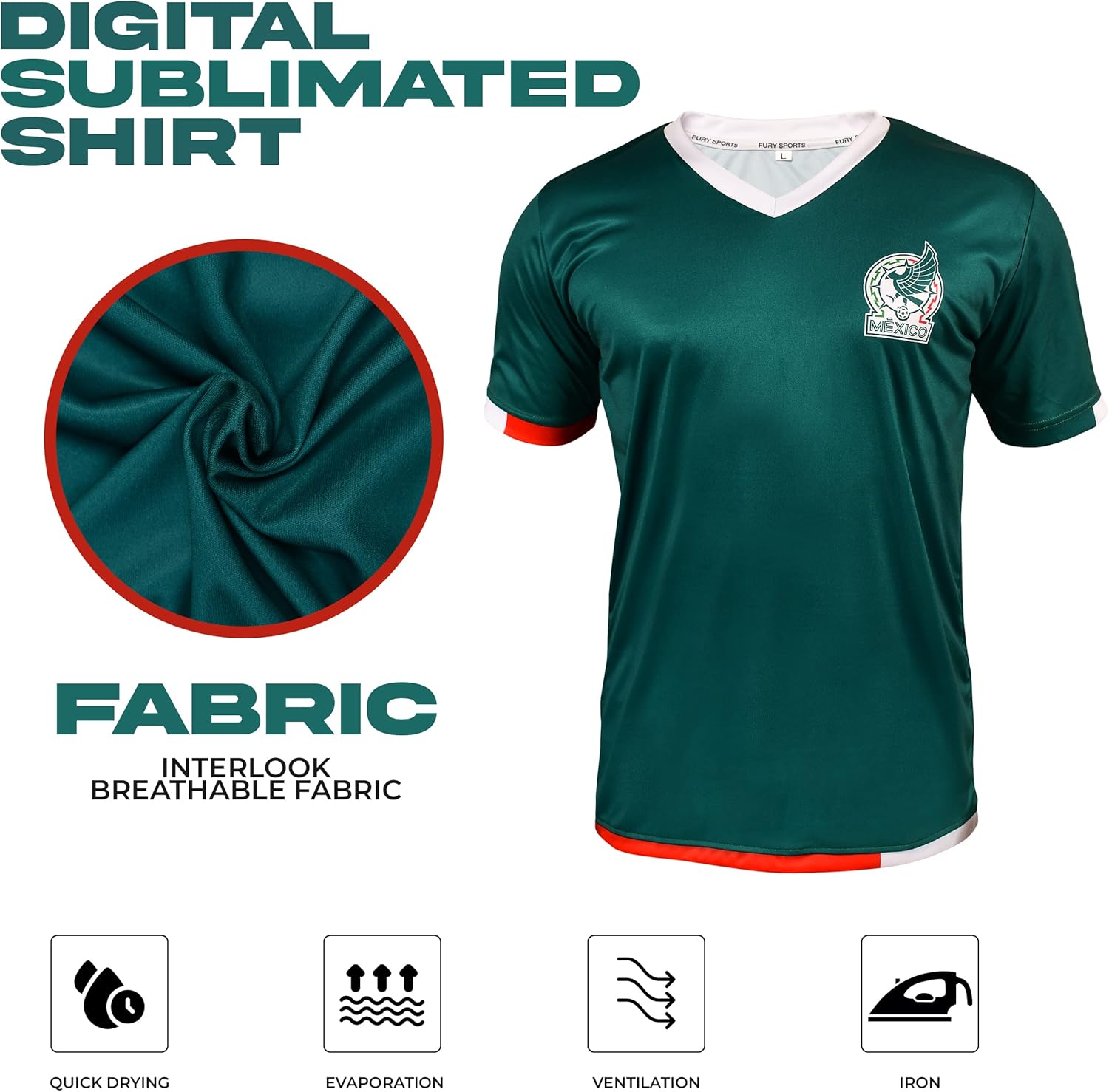 Miniatura 4 de Fury Jersey de México - Camiseta mexicana de fútbol mexicano, camiseta de fútbol mexicana, camiseta de México, unisex, mujer, hombre, hombre y hombre