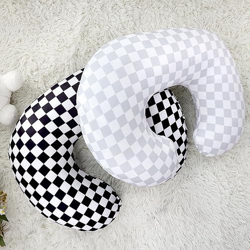 Miniatura 4 de DILIMI Paquete de 2 fundas de almohada de lactancia, funda elástica extraíble para almohadas de lactancia, funda ultra suave y cómoda para bebés
