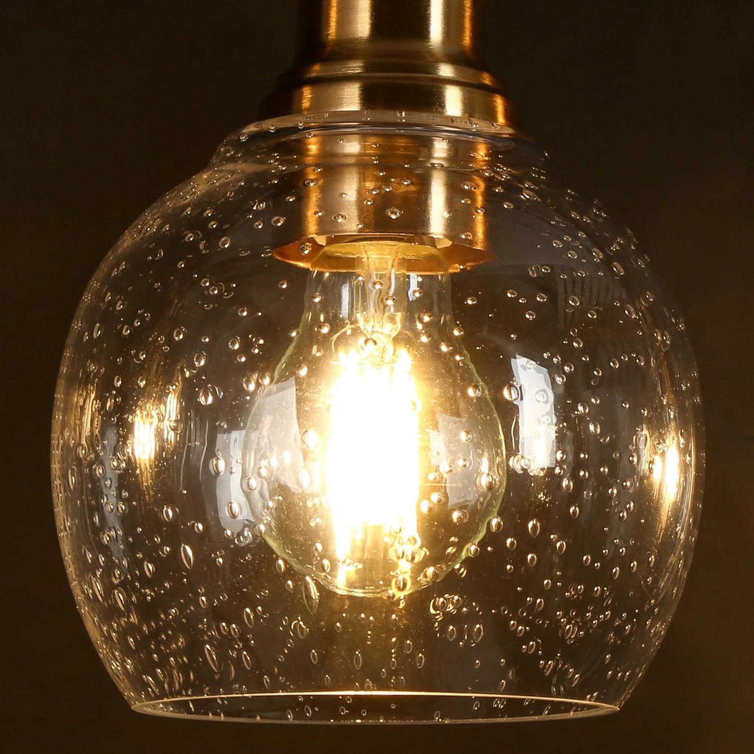 classy leaves Gold Chandelier for Dining Room, Modern 5-Light Kitchen Island Lighting with Seeded Glass, Mid-Century Linear Chandeliers for Kitchen Island, Living Room