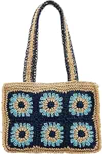 Amazon.com: Mud Pie Women's Floral Crochet Mini Tote, Blue