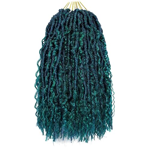 Miniatura 1 de Goddess Locs - Cabello de ganchillo de 14 pulgadas, rastas estilo río bohemias, hippie, onduladas, con cabello rizado en medio y extremos (7