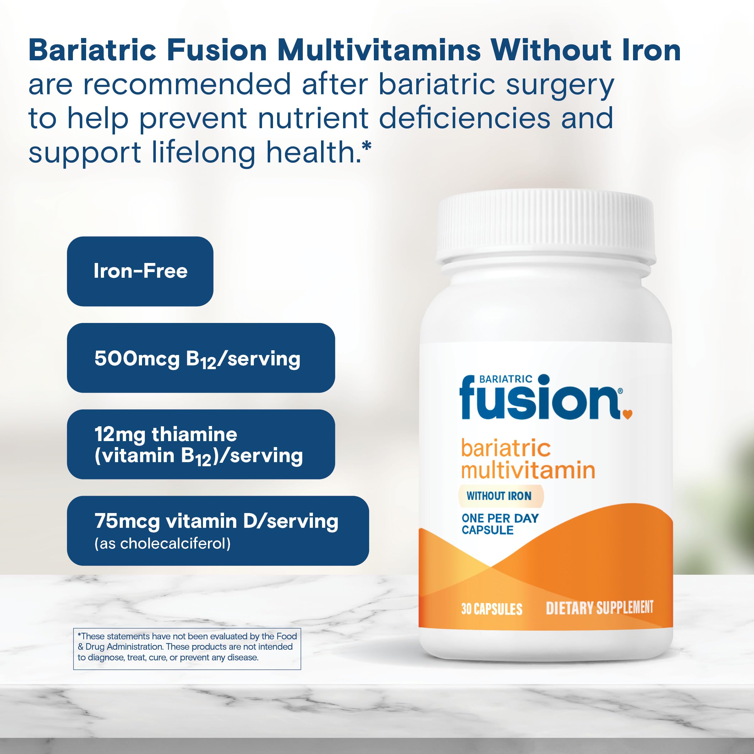 Bariatric Fusion Once Daily Bariatric Multivitamin Without Iron, 30 Caps — Amazon image 5