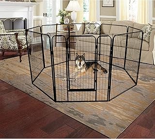 Quran Heavy Pet Playpen Dog Exercise Pen Cat Fence with Door Puppy Rabbits Portable Play Pen,Dog Fence Indoor Outdoor 40 Inch 8 Panel
