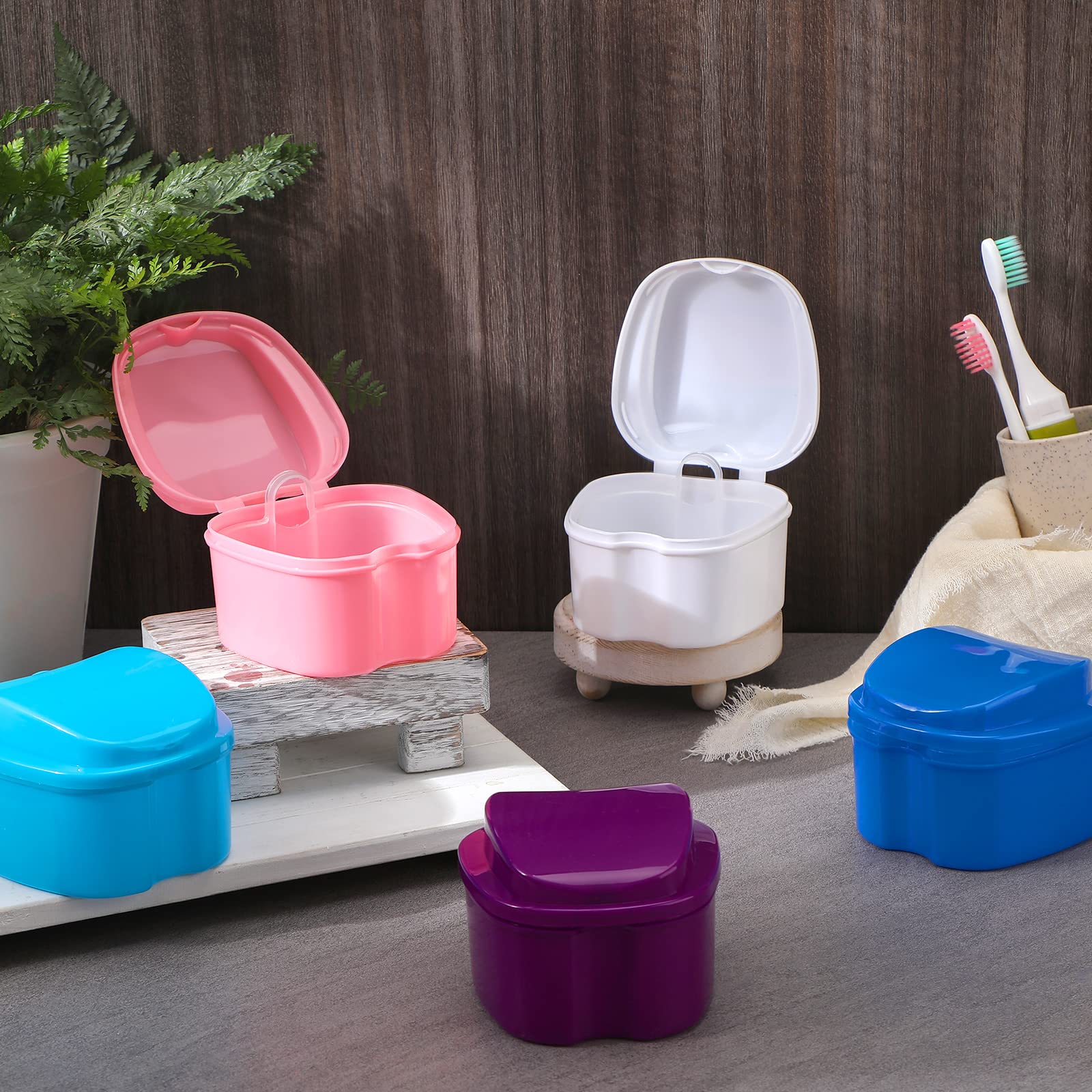 Medici Professional Denture Box With Rinsing Basket – Mouth Guard Storage Case – Colors May Vary