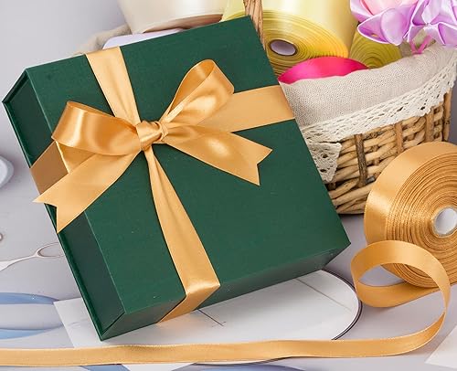 Vista 194 de Cinta de satén sólido azul real de 1 pulgada, cinta de tela artesanal de 50 yardas para envolver regalos, ramos florales, decoración de fiesta