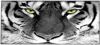 Silent Monsters Mouse Mat Size XX Large 900 x 400 mm, Mouse Pad Design: Tiger, Stitched Edges, Mousemat for Office and Gaming, Mousepad Non-Slip Rubber Base, Desk Mat XXL