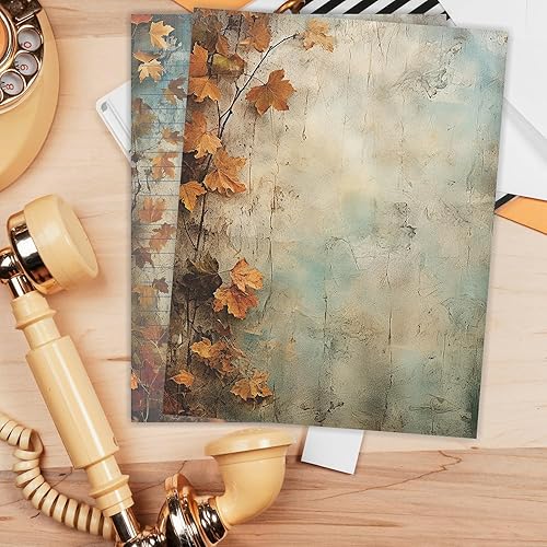 Miniatura 7 de PARTH IMPEX 56 hojas de papel de escritura con forro vintage de 8.5 x 11 pulgadas, papel de impresión de papel rústico de aspecto antiguo con