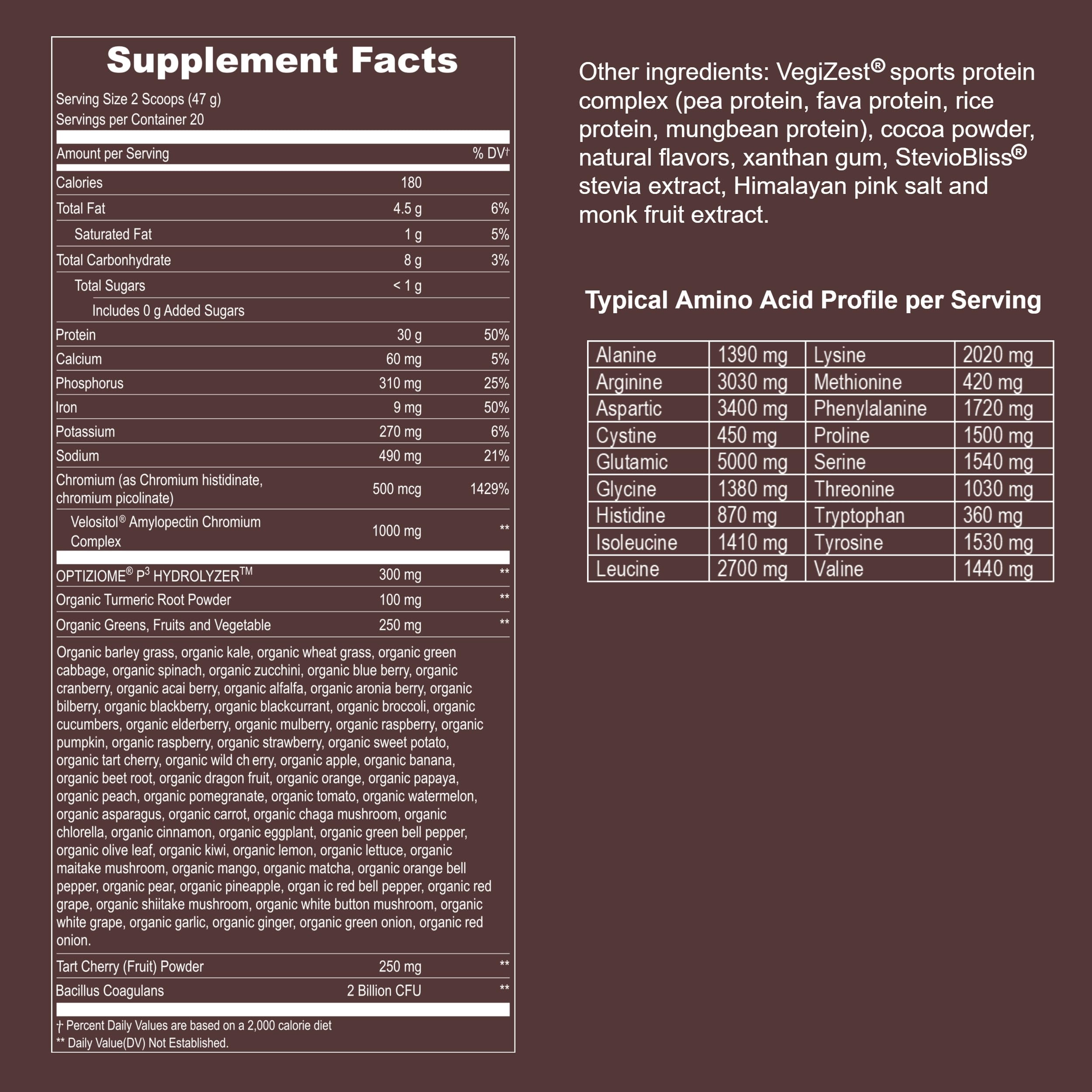 Vegan Sport Protein Powder Chocolate 20 servings – 30g Plant Based Protein, VELOSITOL, BCAAs, Organic Greens & Fruits, Probiotics, Tart Cherry for Post Workout Recovery, Inform Sports Certified Keto — Amazon image 6