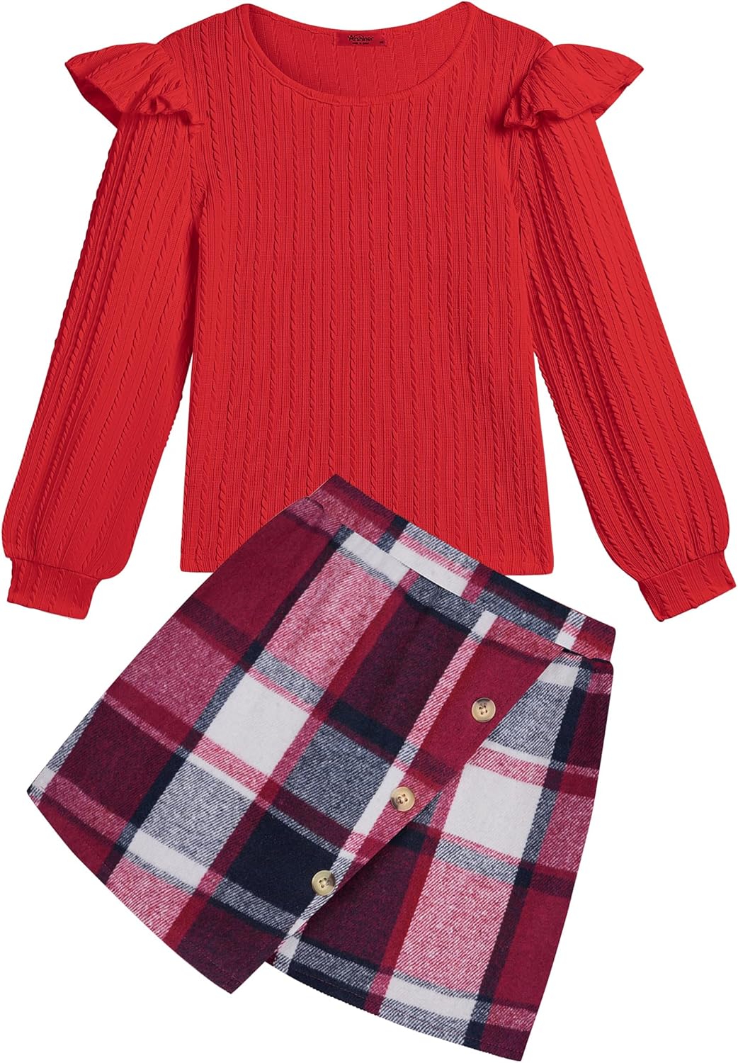 Arshiner Elegant shirt met lange mouwen voor meisjes, set met rok voor