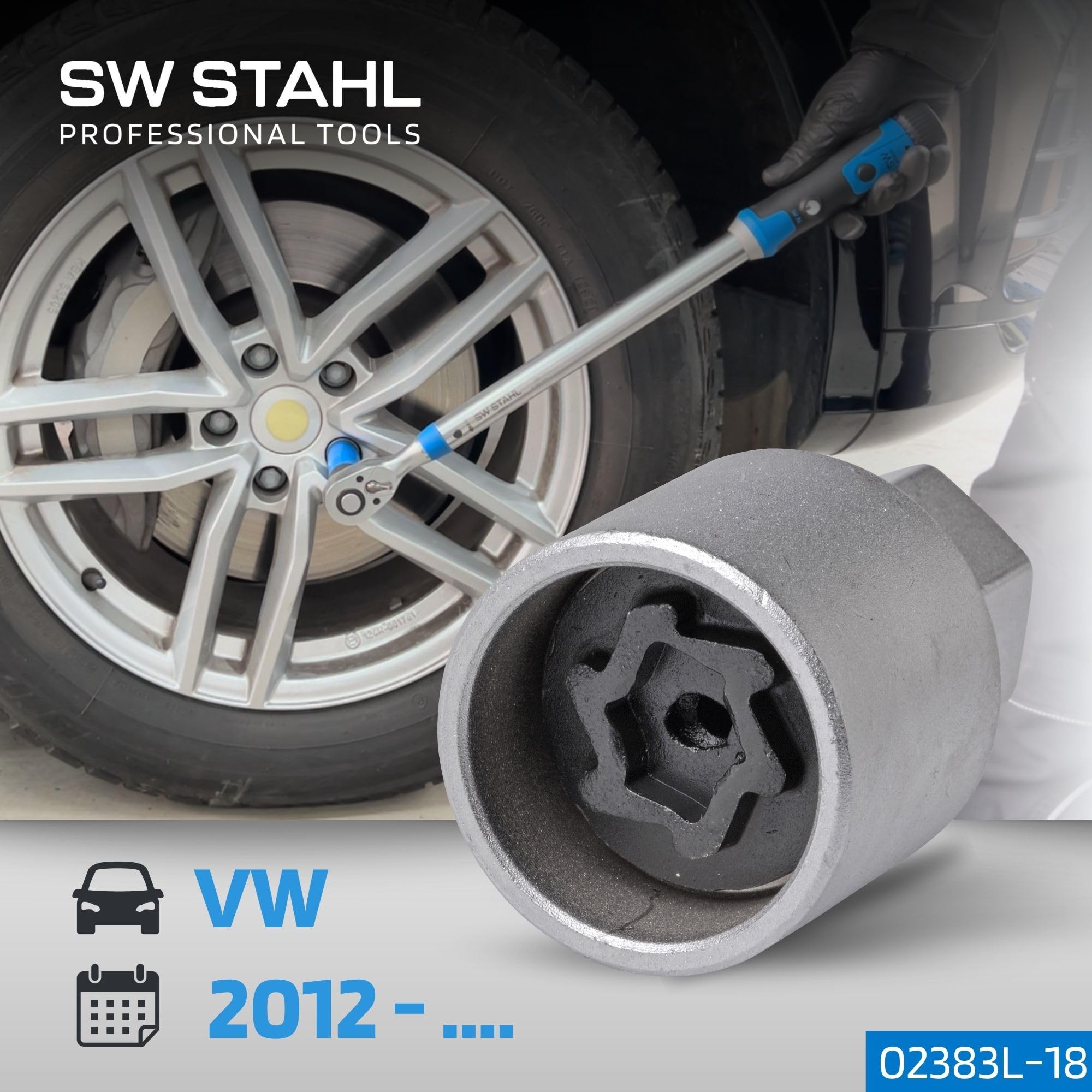 SW STAHL Adaptateur VW 538 - Remplacement pour 02383L-18, Pièce Premium | Outil de précision de 43 mm, robuste et léger pour maintenance automobile, idéal pour les professionnels exigeants.