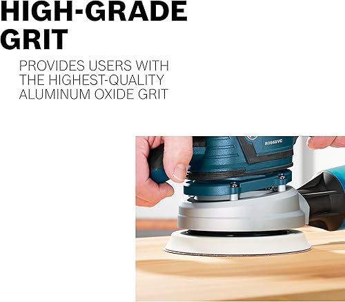 Miniatura 4 de Bosch SR5R180 - Discos de lija de gancho y bucle de 5 pulgadas de grano 180 de 5 pulgadas y 8 orificios