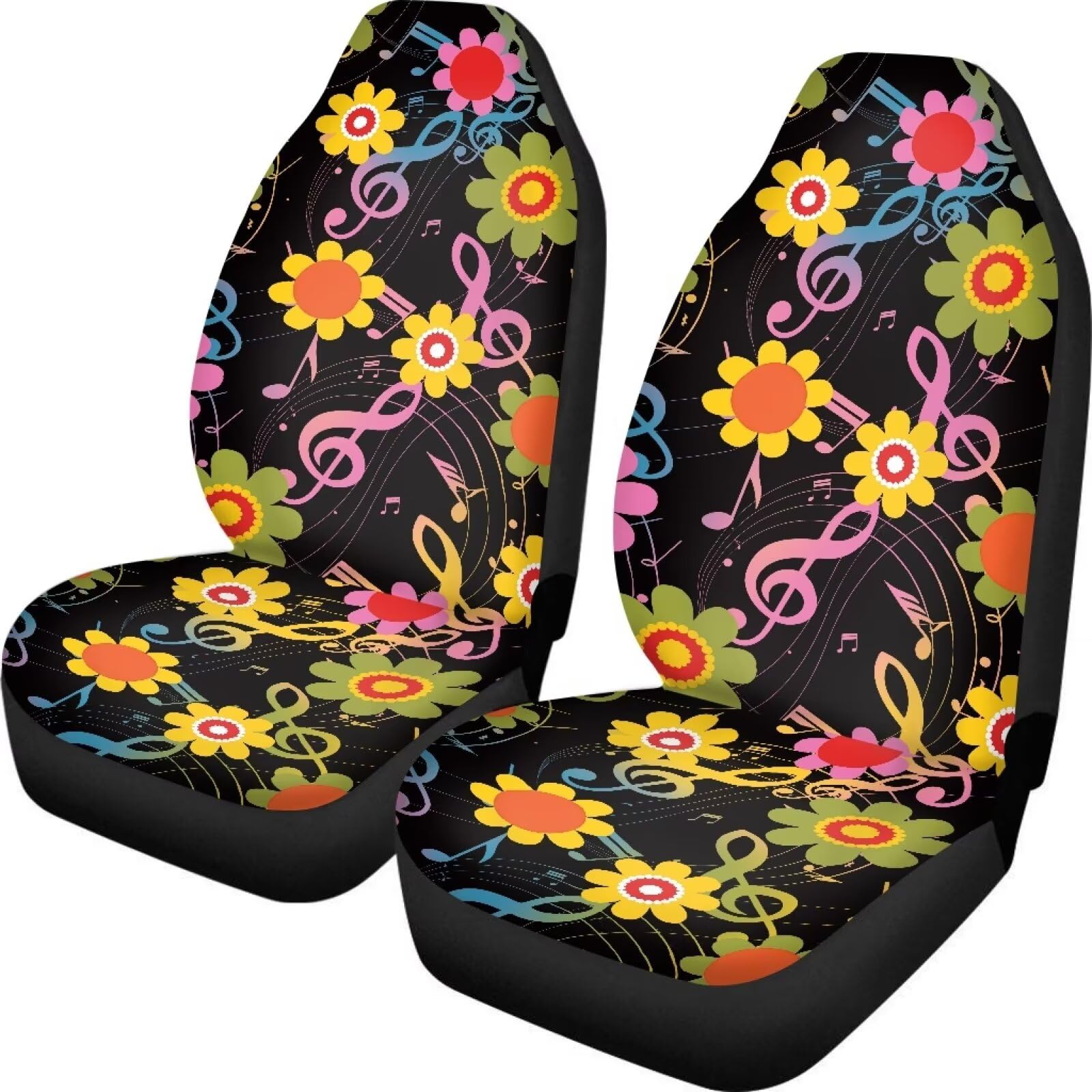 Pokrowce na siedzenia samochodowe nuty kwiatowe Hippie Stylowe Vany Ochraniacz Siedzenia Wygodna Dekoracja Wnętrz Pokrowce Na Siedzenie Zestawy 35X138Cm