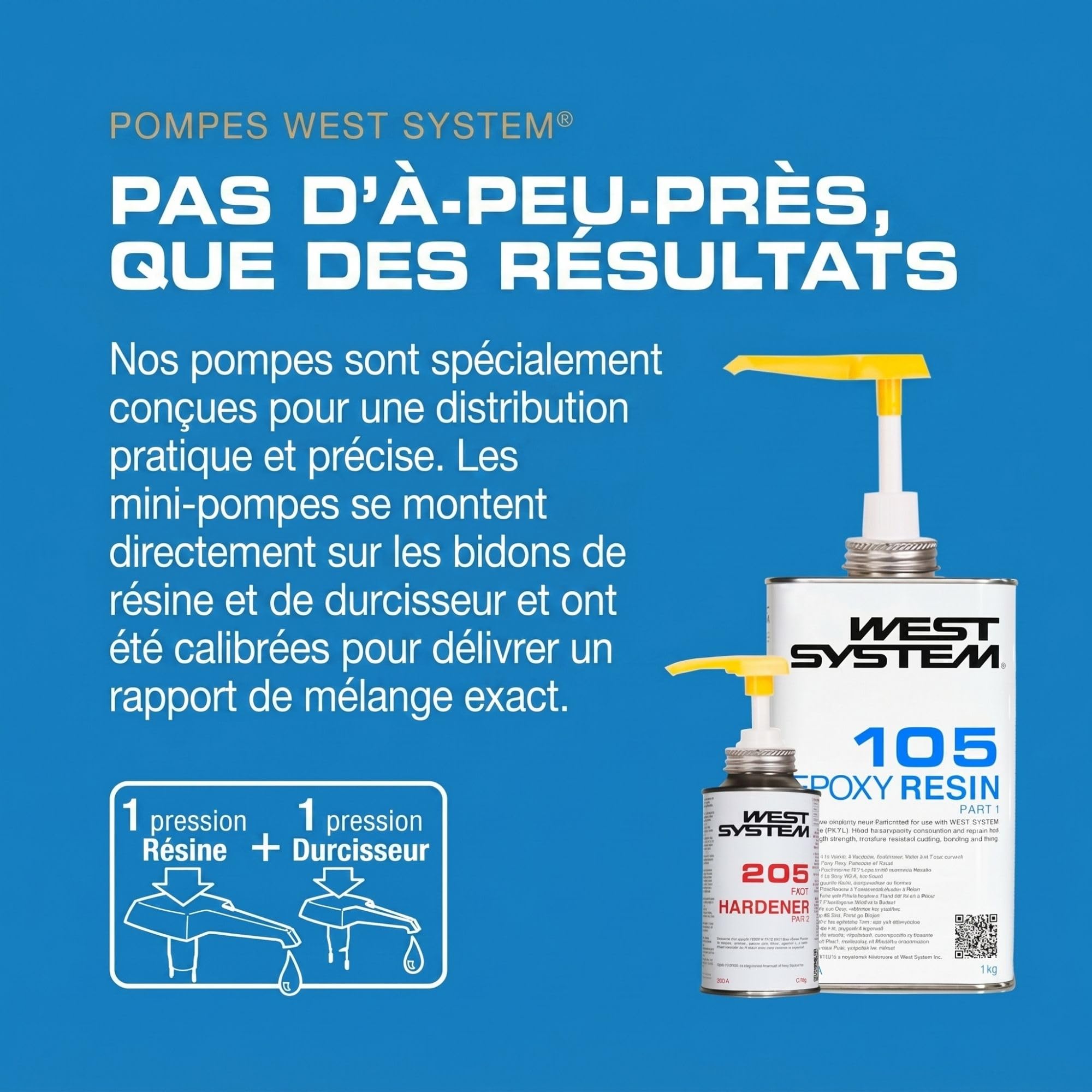 WEST SYSTEM Résine Époxy et Durcisseur 105/206 A Pack - Époxy Bi-composant de Qualité Marine pour Bois & Métal - Adhésif Étanche pour Réparation Bateaux et Utilisation Extérieure