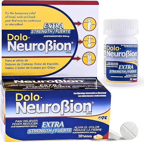 Dolo Neurobion 30 tabletas - Analgésico, reductor de fiebre, extra fuerza, Fuerte, Alivia el Dolor, Reduce la Fiebre
