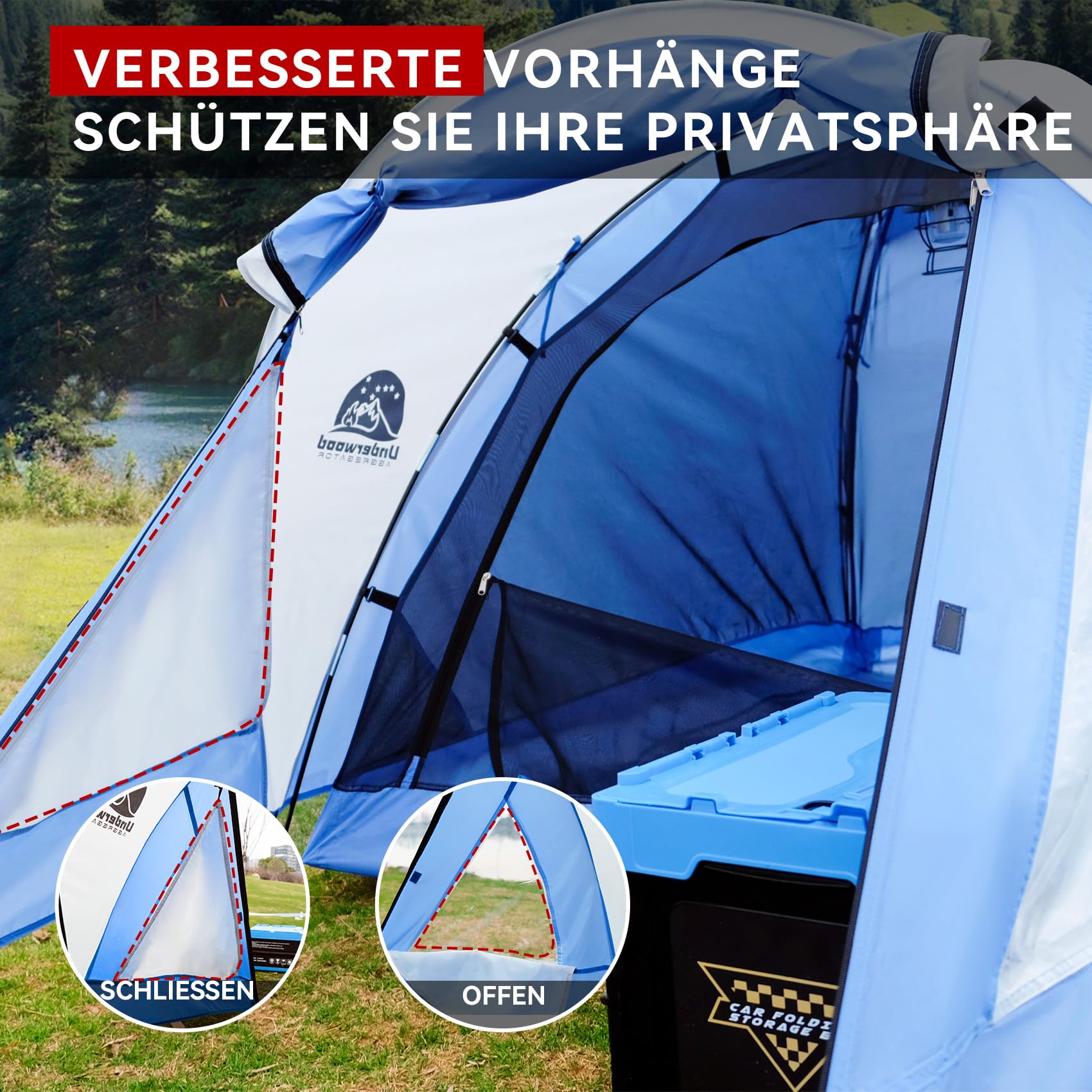 2 -Mann -Zelt mit geräumiger 110 × 100 cm Veranda - 3000 mm wasserdichtes Doppelhaut Dome, leichtes Windschutzgebiet für Camping, Wandern, Rucksackpacken, Festivals