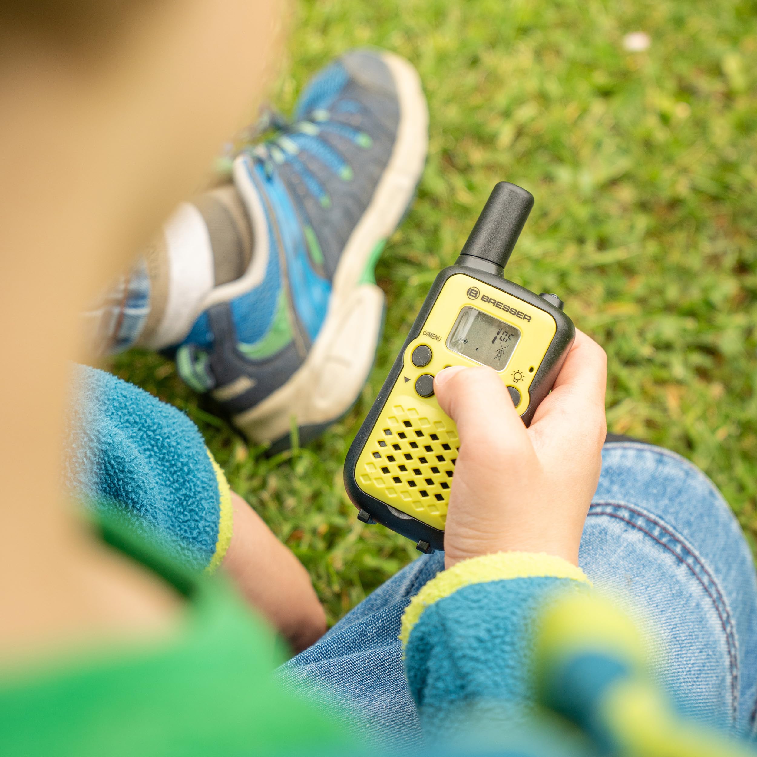Bresser Junior Walkie Talkies para niños Alcance 6km VOX USB-C Linterna Clip cinturón