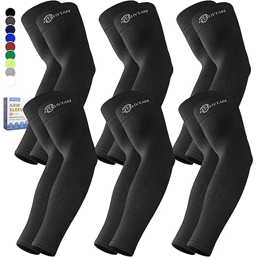 BHYTAKI Cooling Compression Arm Sleeves for Men Women,UPF50 UV Sun Protection Sleeves for Work Sport Tattoo Cover Up