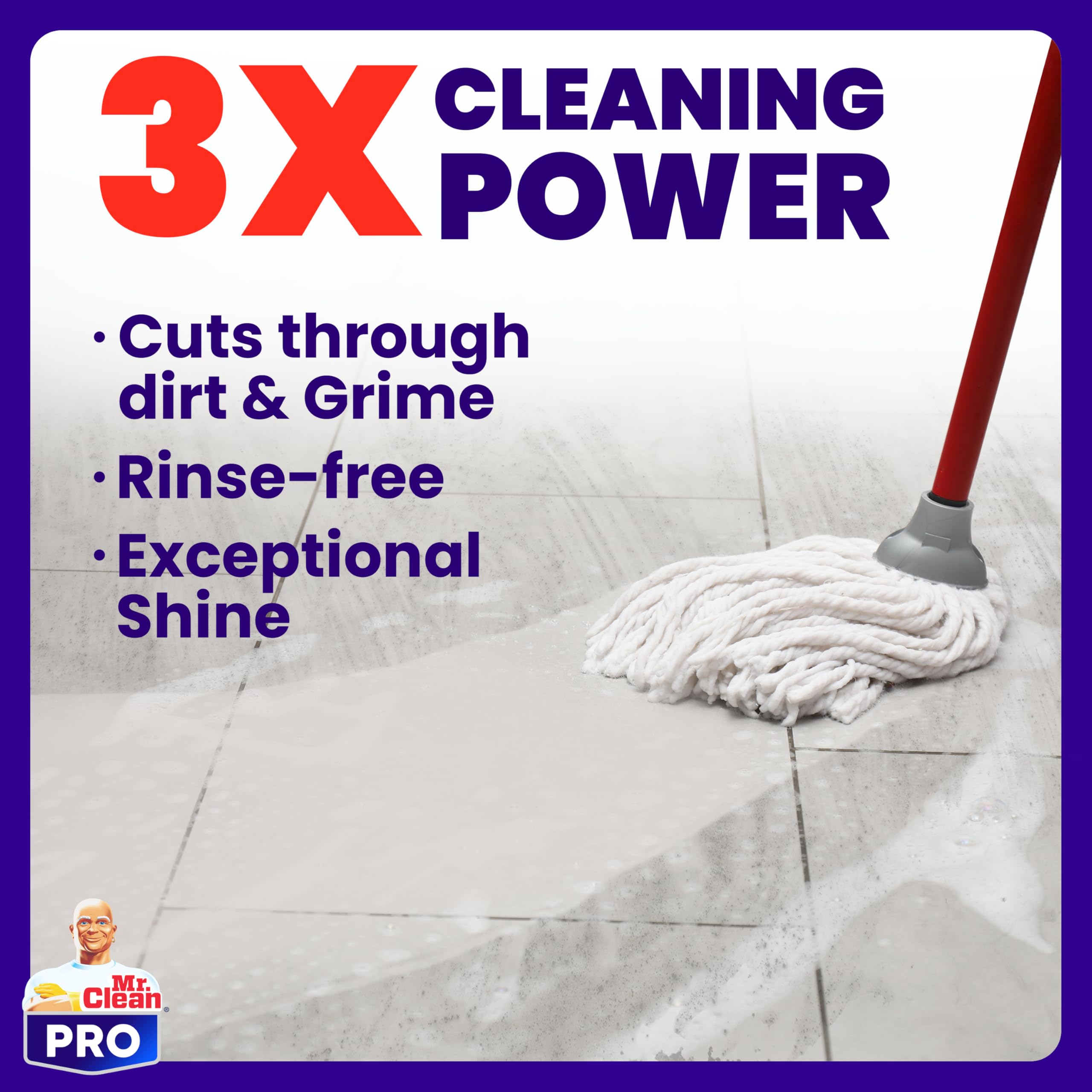 Mr. Clean Limpiador profesional a granel líquido concentrado acabado limpiador para suelos de madera dura, azulejos o terrazo, uso comercial, aroma a limón, 1 galón (caja de 3)