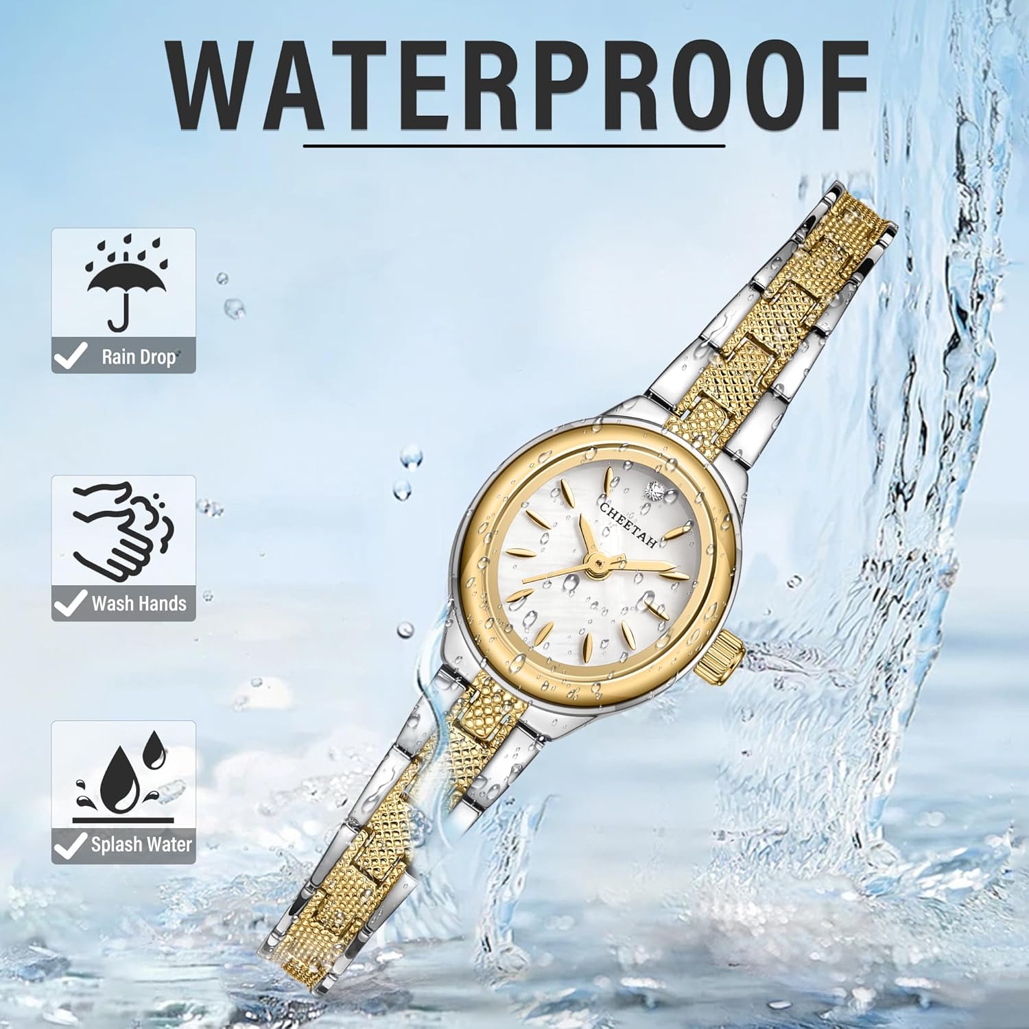 CHEETAH Women's Gold Dainty Watch with Classic Retro Bracelet, Oval Case and Minimalist Dial,Gift for Her - Image 7