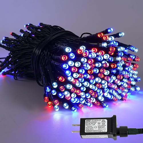 Miniatura 18 de YEGUO Luces de Navidad, tira de 500 luces LED de 165 pies, multicolor, alambre verde, luces parpadeantes para enchufar árbol en interiores y Varios