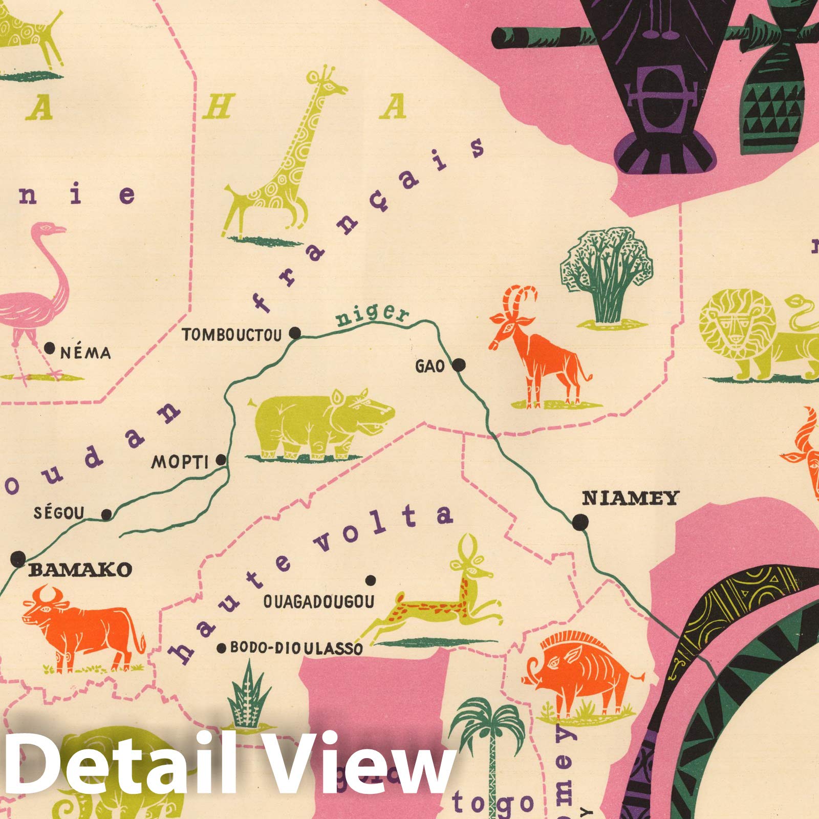 Amazon.com: Historic Map - Afrique Occidentale Francaise/Poster