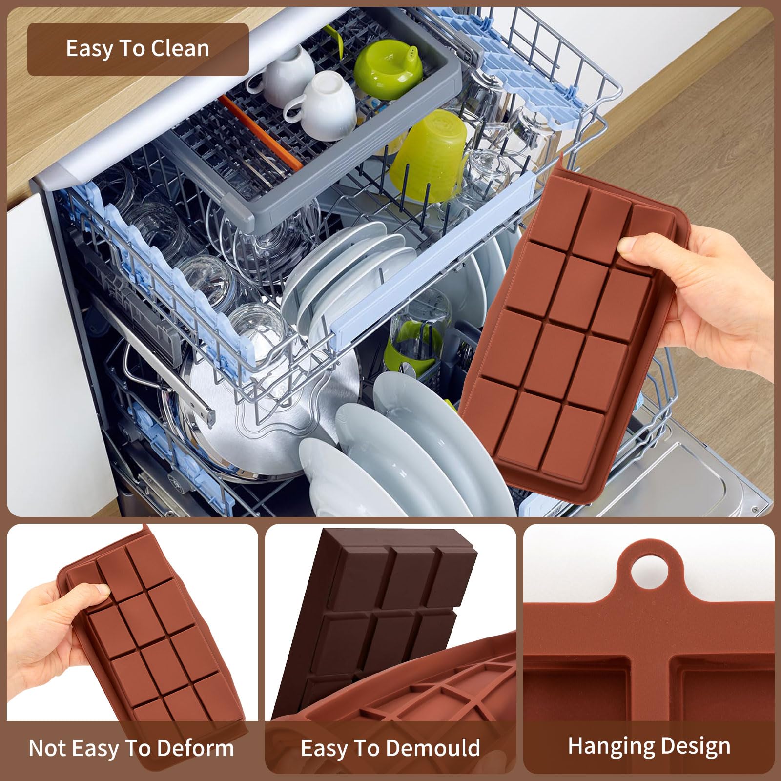 2 stampi per cioccolato, in silicone, per cioccolatini
