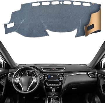 Dashboard Cover Dash Mat Fit for Ni-ssan 2020-2014 Rogue,2022-2017 Rogue Sport Without HUD Models,Car Dash Board Mat Anti-Glare Carpet,Non-Slip Pad Sunshield Protector Grey