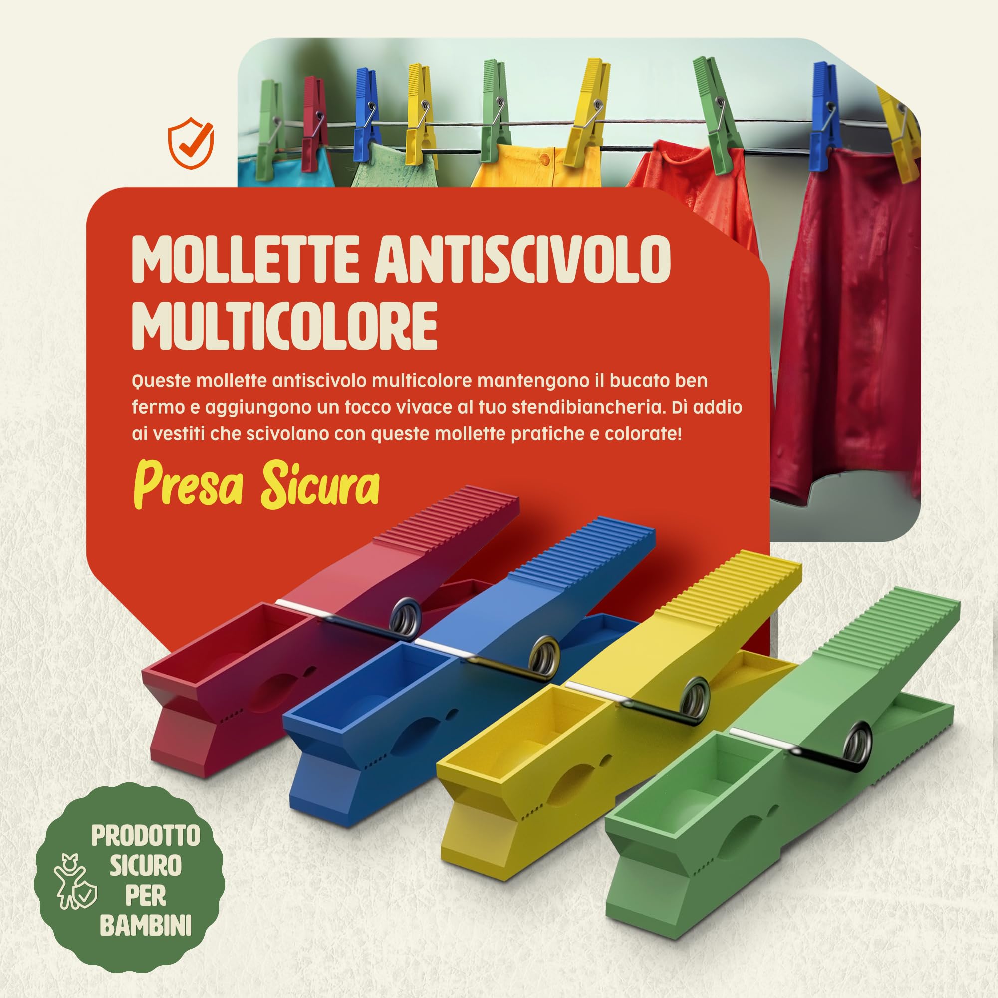 culiclean – Mollette per Bucato – 48 Pezzi – Design Fiore – Mollette Panni Resistenti – Antisegno per Bucato – Colori Assortiti – blu giallo verde rosa