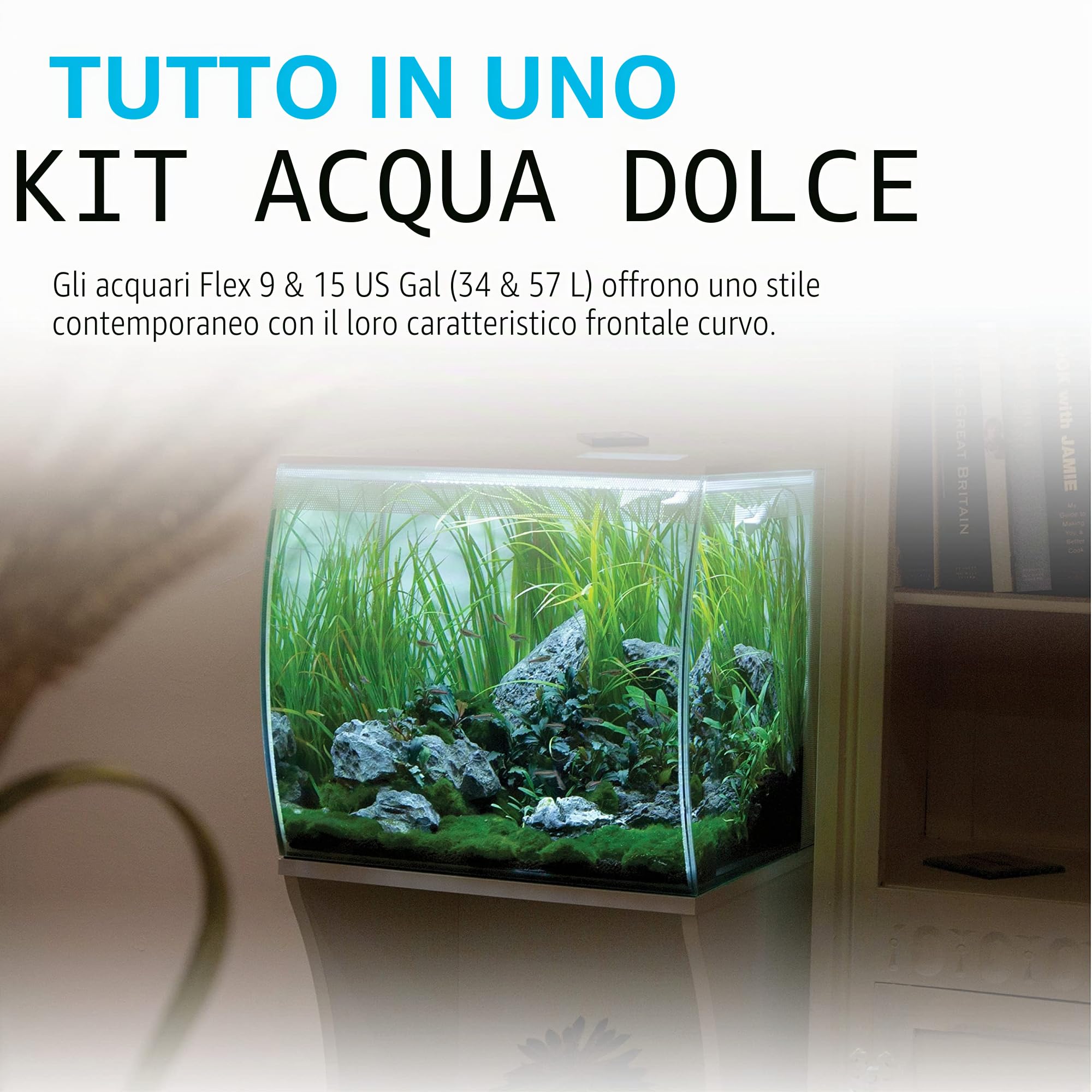 Fluval 15005 Set Acquario Flex 34, L, Bianco