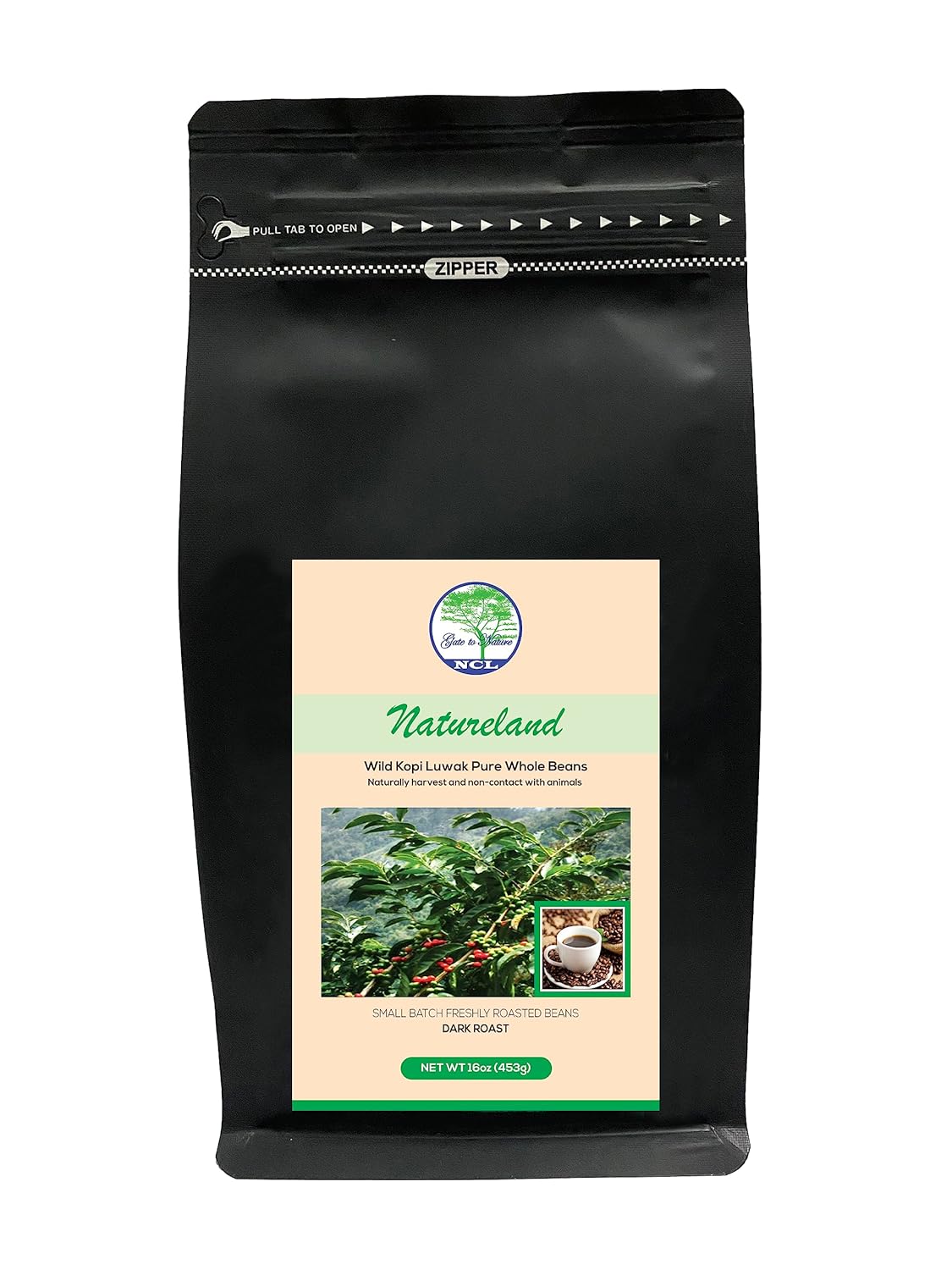 Gate to Nature Wild Kopi Luwak Whole Beans - 16oz Dark Roast Civet Coffee Gifts (Gold Label Black)- Sourced from the best regions of Vietnam, Ethically produced from Wild Palm Civet, Cat Poop Coffee Beans