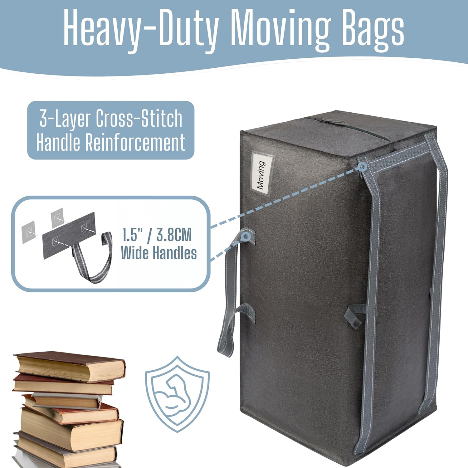 VENO 6 Pack Heavy Duty Moving Bags with Backpack Straps, Zippers & Handles, Extra Large Packing Bags for College Dorm Essentials, Moving Supplies Alternative to Cardboard Moving Boxes - Image 2