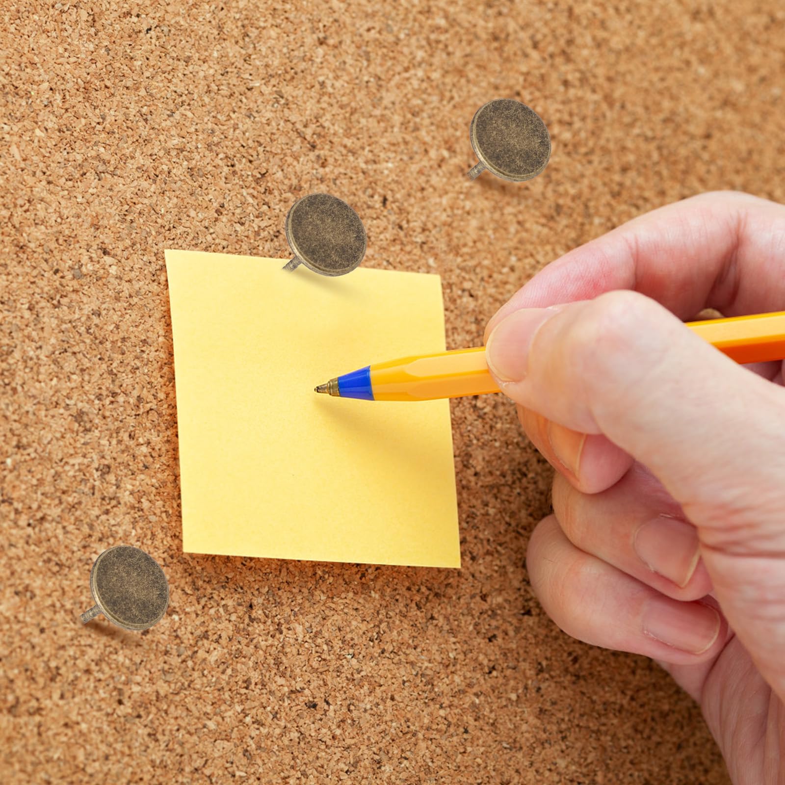 Crapyt Thumb Tacks White Flat Rounded 11mm/0.43" Nailhead 200 PCS L13mm/0.51" Decorative Pin Push Pins Home/Office/Classroom For Bulletin Board,Notice Board/Map Nails