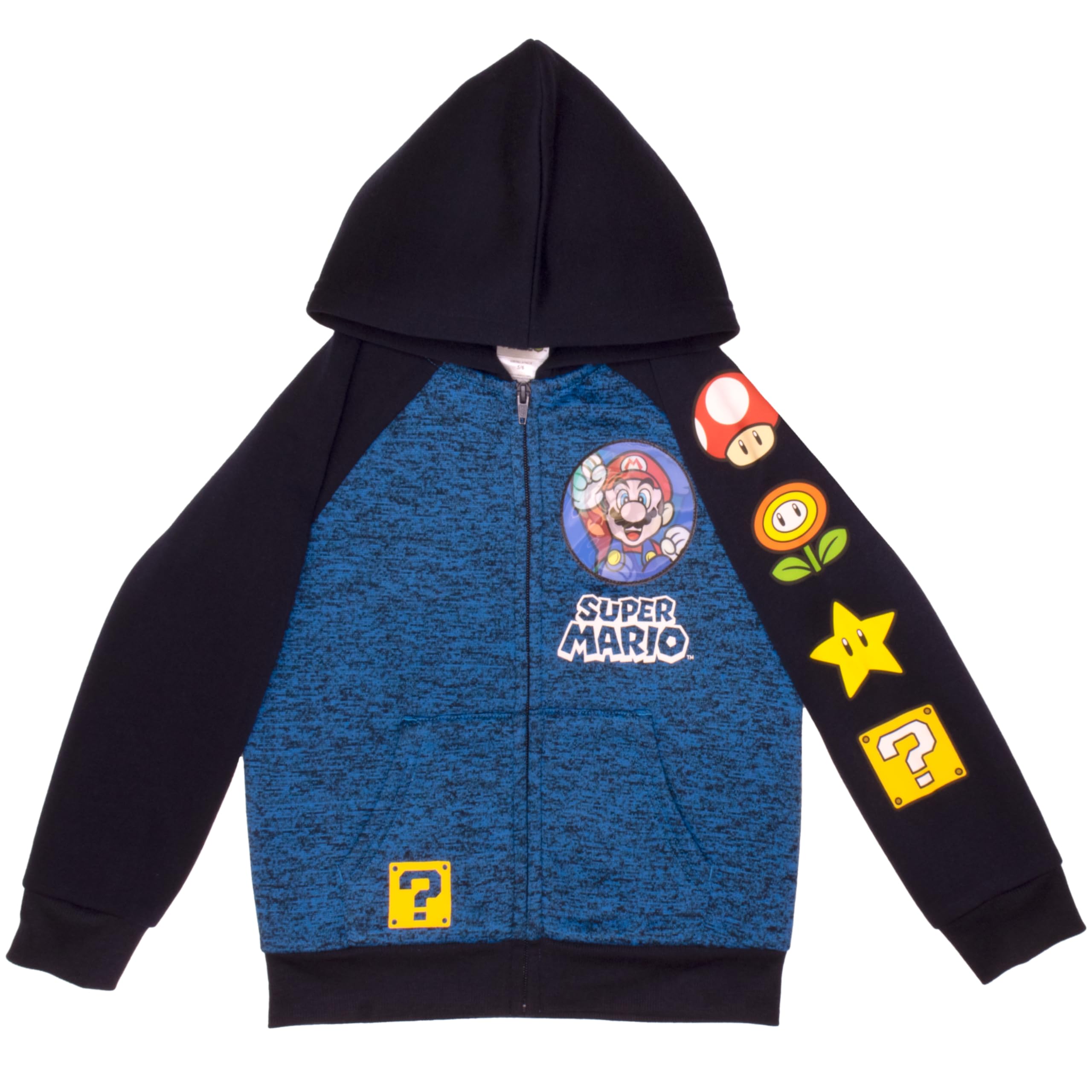 Nintendo Super Mario Videospiel 3-teiliges Set Jungen Kurzarm T-Shirt Zip Up Hoodie Jogger Pants 3-Pack Bundle Set