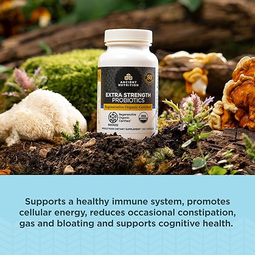 Miniatura 3 de Ancient Nutrition Probióticos regenerativos orgánicos certificados, probióticos extra fuertes, para una digestión saludable y apoyo a la función del
