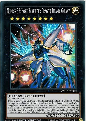 Yu-Gi-Oh! - Número 38: Hope Harbinger Dragon Titanic Galaxy - CYHO-ENSE2 - Super Raro - Edición Limitada - Cybernetic Horizon