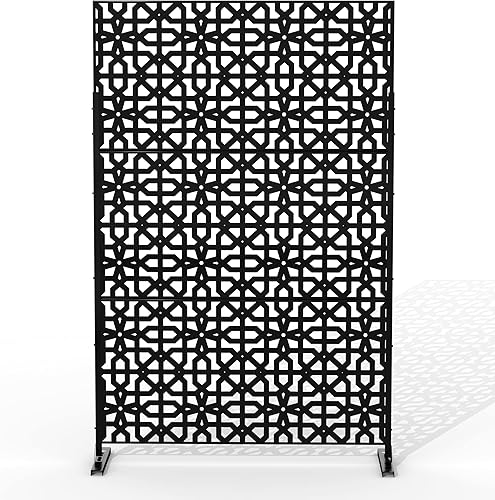 Miniatura 1 de Elevens Pantalla de privacidad de metal para patio al aire libre, paneles decorativos independientes con soporte para terraza, patio, balcón,