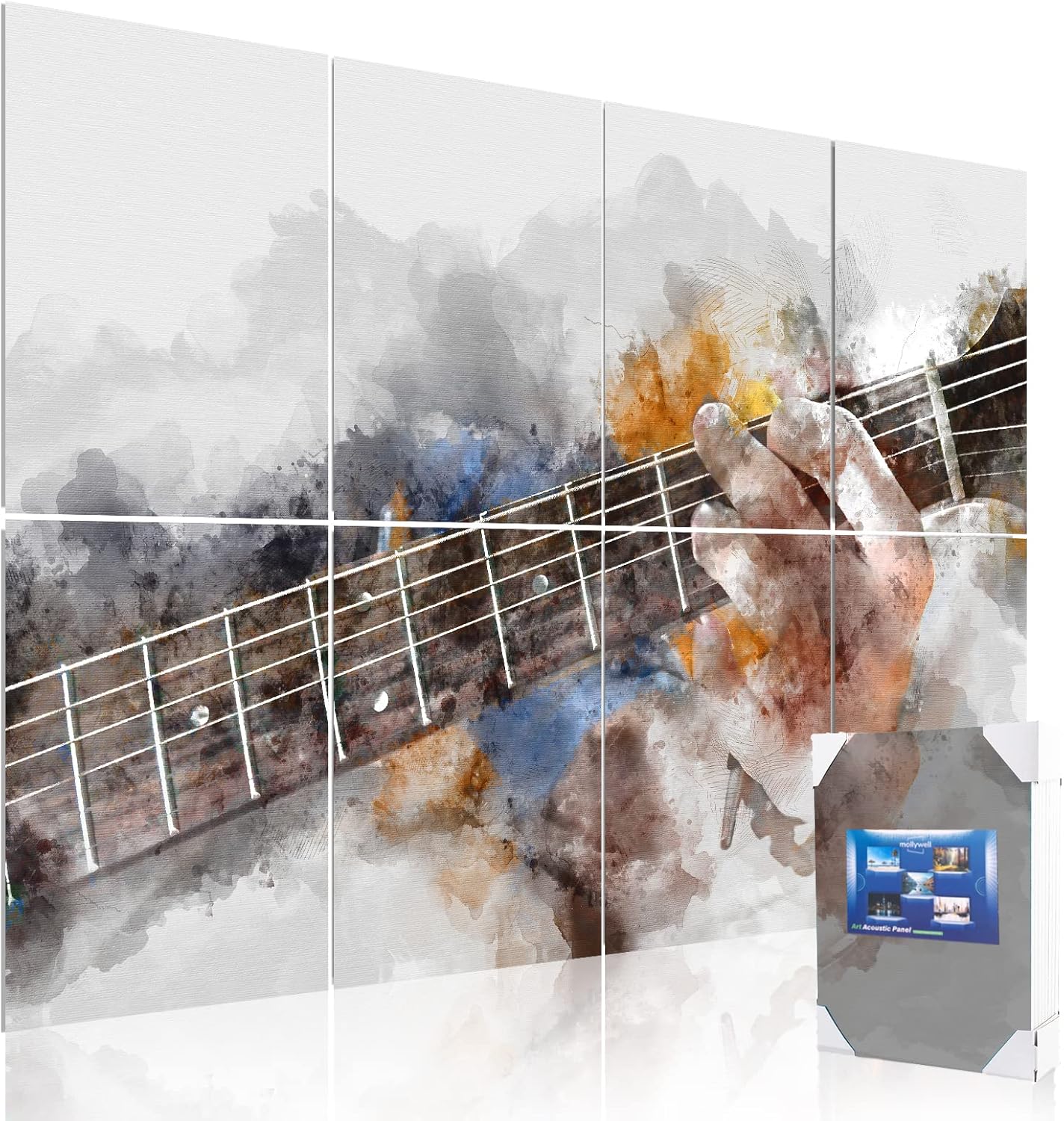 Mollywell Art Acoustic Panels, Sound Proofing, Wall Decoration, Suitable for Nature-Inspired Room Soundproofing & Vibrant Aesthetics (Guitar), 48x32x0.4 Inch