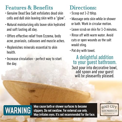 Miniatura 8 de Exfoliante corporal  Exfoliante puro de sal del mar muerto para manos y cuerpo, 16 onzas líquidas hidratante hidratante cuidado de la piel para el